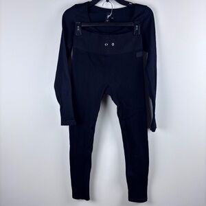 Chic Black Two Piece Legging and Top Set